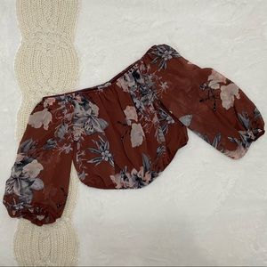 Charlotte Russe Cropped Floral Blouse